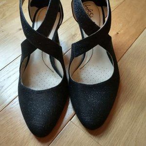 Lifestride heels; black with slight sparkle, NWOT, size 7